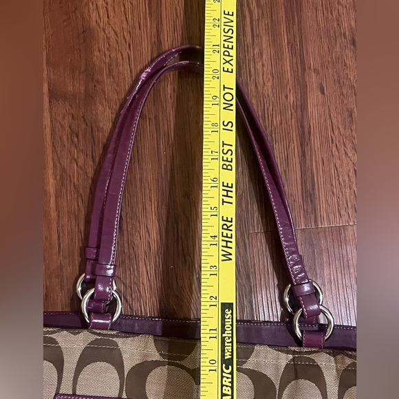 Coach Tan and Purple Signature Tote main image 6
